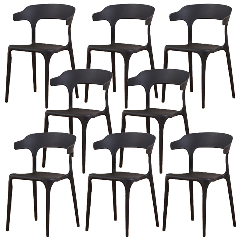 Modern Style Arm Chair Plastic Open Back Dining Room Chair for Kitchen