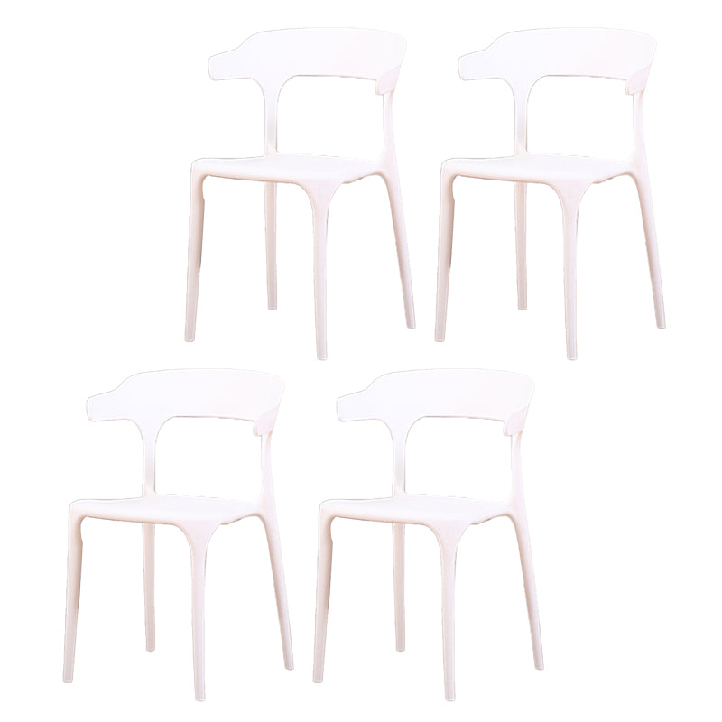 Modern Style Arm Chair Plastic Open Back Dining Room Chair for Kitchen