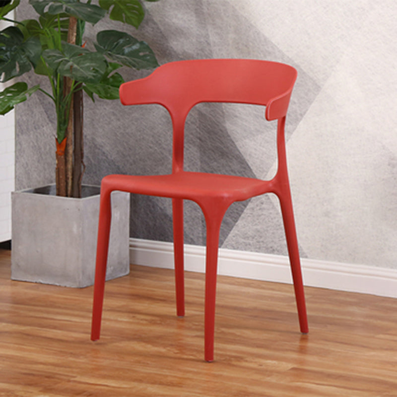 Modern Style Arm Chair Plastic Open Back Dining Room Chair for Kitchen