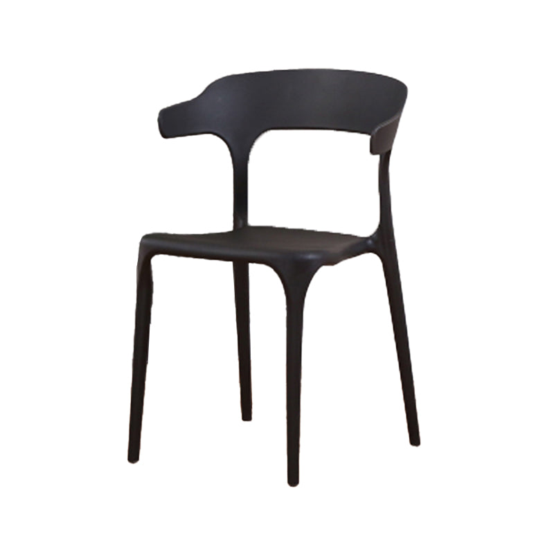 Modern Style Arm Chair Plastic Open Back Dining Room Chair for Kitchen