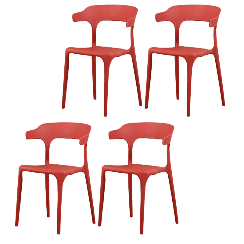 Modern Style Arm Chair Plastic Open Back Dining Room Chair for Kitchen