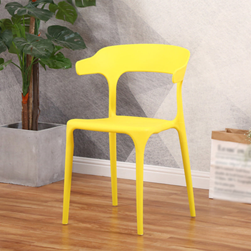 Modern Style Arm Chair Plastic Open Back Dining Room Chair for Kitchen