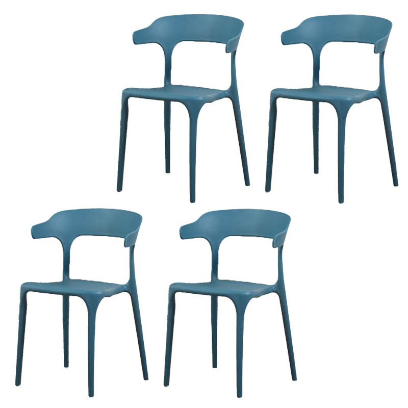 Modern Style Arm Chair Plastic Open Back Dining Room Chair for Kitchen