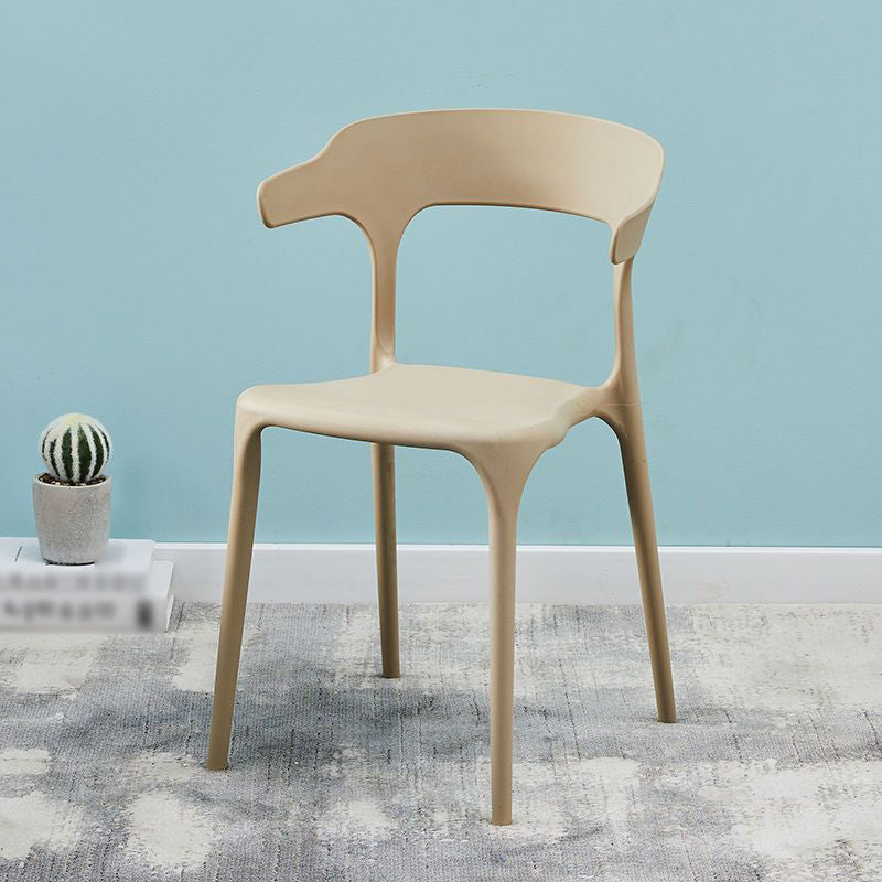 Modern Style Arm Chair Plastic Open Back Dining Room Chair for Kitchen