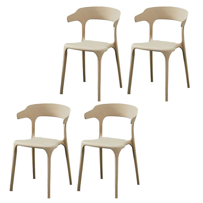 Modern Style Arm Chair Plastic Open Back Dining Room Chair for Kitchen