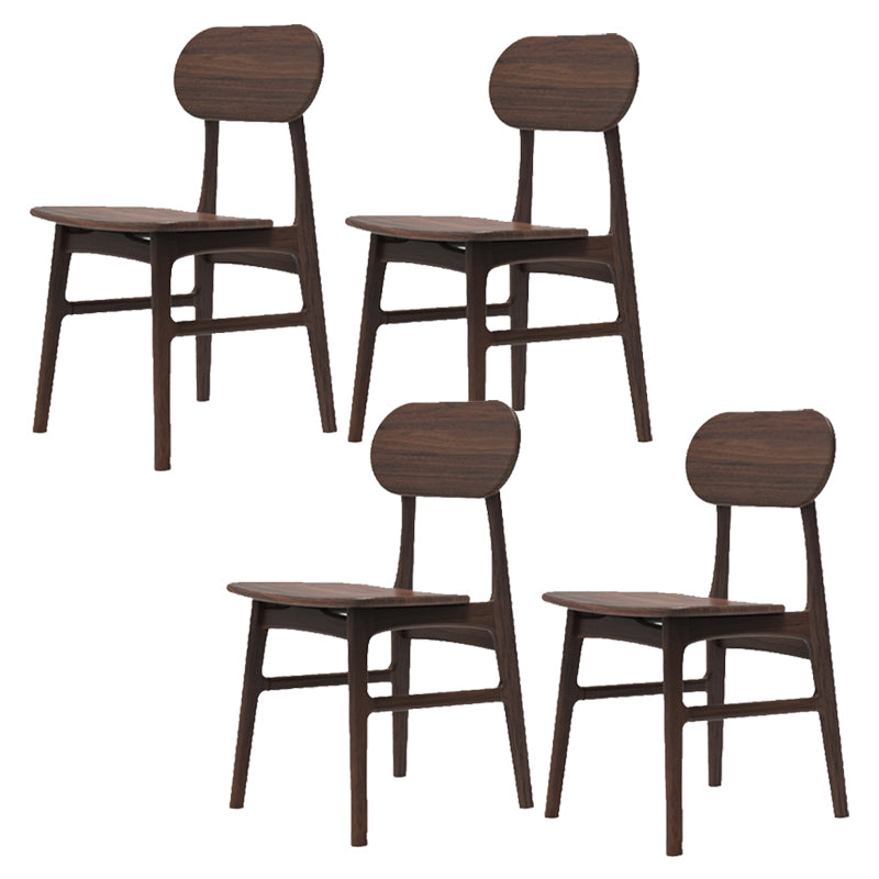 Modern Armless Dining Chairs Solid Wood Open Back Dining Chairs for Dining Room