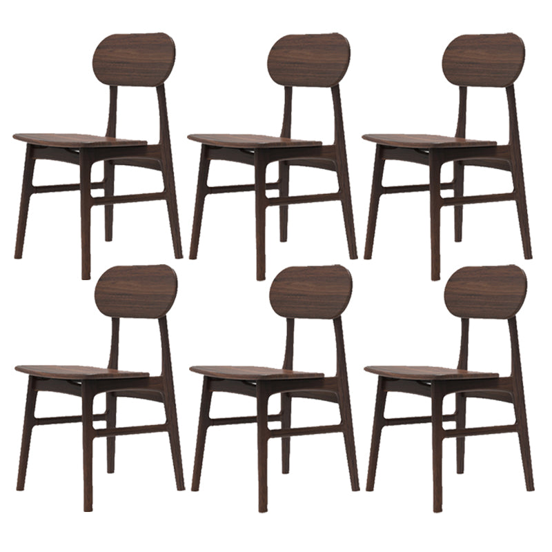 Modern Armless Dining Chairs Solid Wood Open Back Dining Chairs for Dining Room