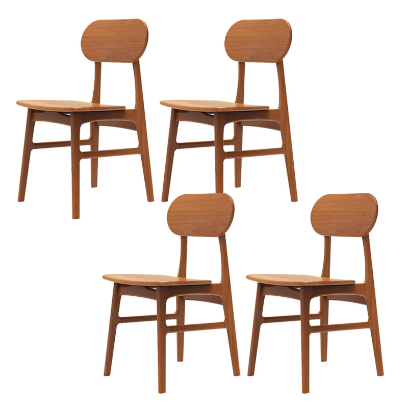 Modern Armless Dining Chairs Solid Wood Open Back Dining Chairs for Dining Room