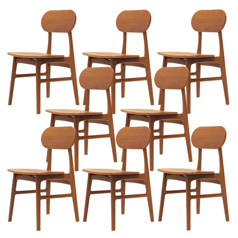 Modern Armless Dining Chairs Solid Wood Open Back Dining Chairs for Dining Room