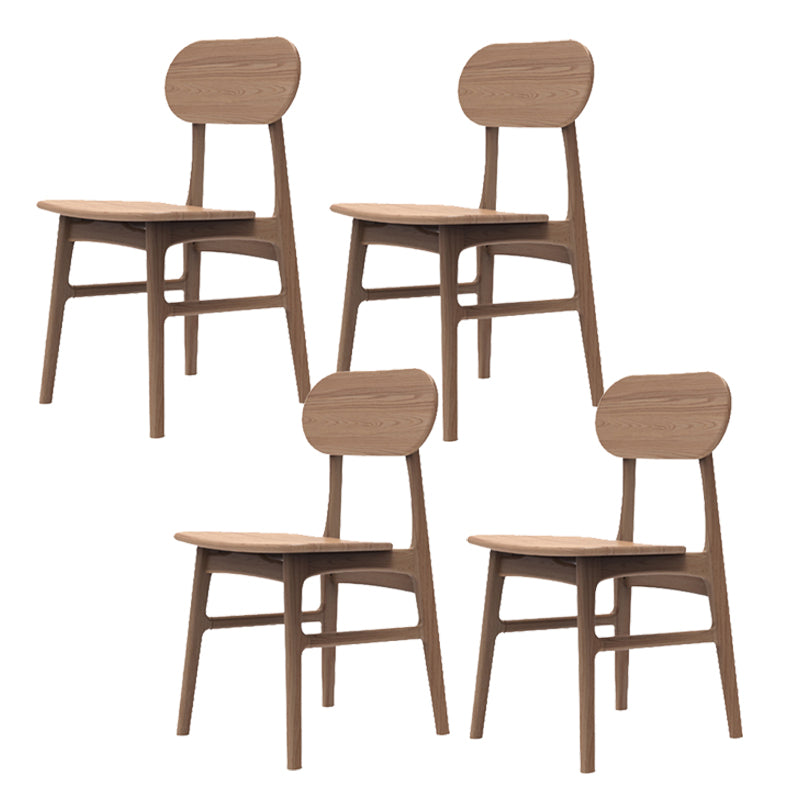 Modern Armless Dining Chairs Solid Wood Open Back Dining Chairs for Dining Room