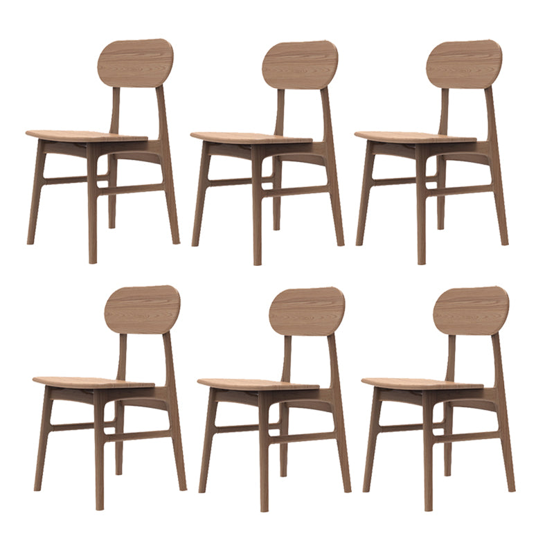 Modern Armless Dining Chairs Solid Wood Open Back Dining Chairs for Dining Room