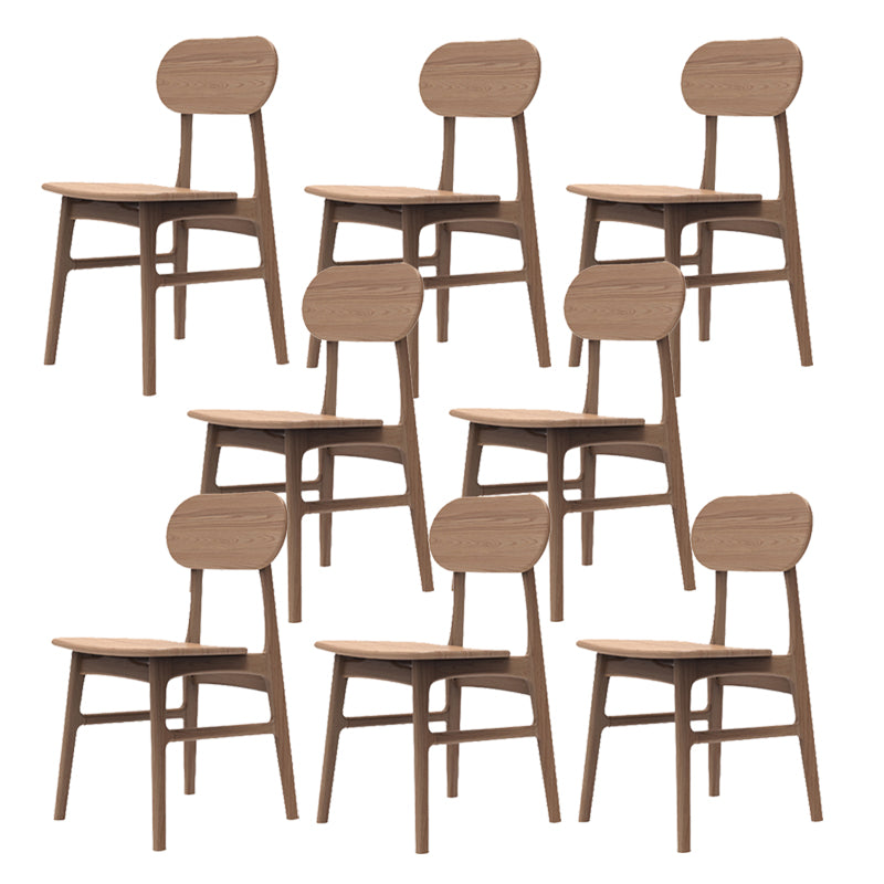 Modern Armless Dining Chairs Solid Wood Open Back Dining Chairs for Dining Room