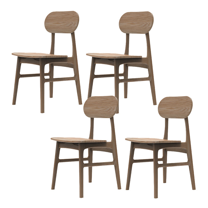 Modern Armless Dining Chairs Solid Wood Open Back Dining Chairs for Dining Room