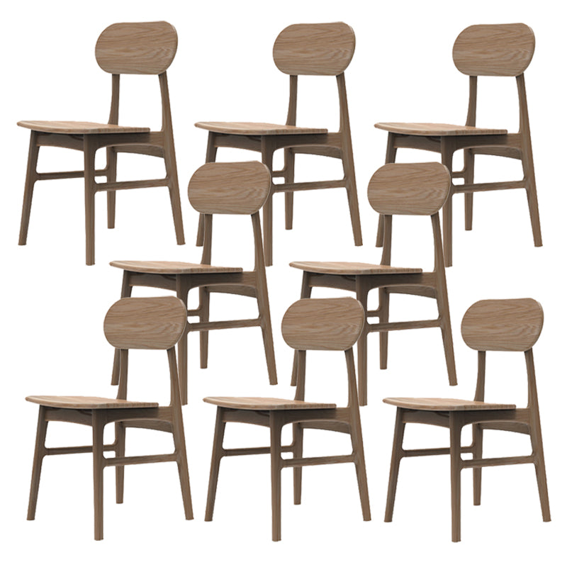 Modern Armless Dining Chairs Solid Wood Open Back Dining Chairs for Dining Room