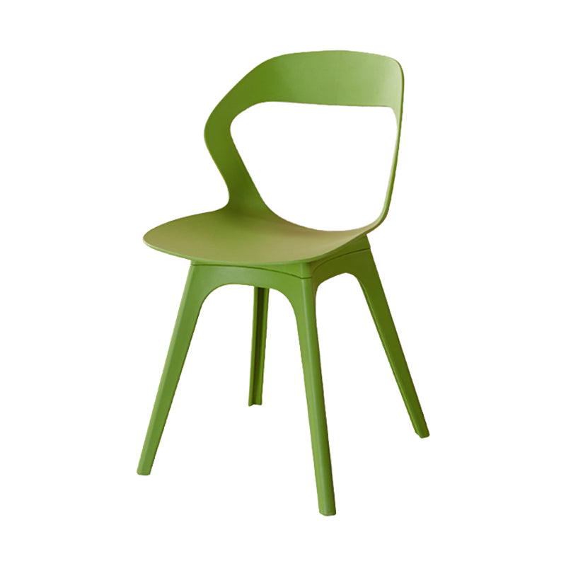 Contemporary Style Open Back Plastic 4 Legs Dining Side Chair for Home Use