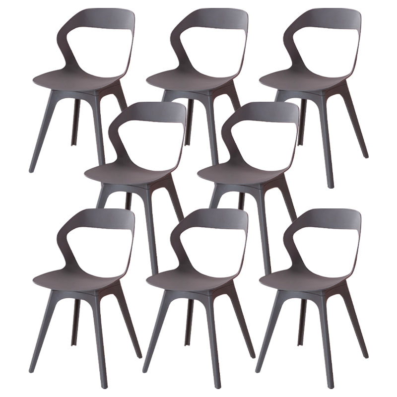 Contemporary Style Open Back Plastic 4 Legs Dining Side Chair for Home Use