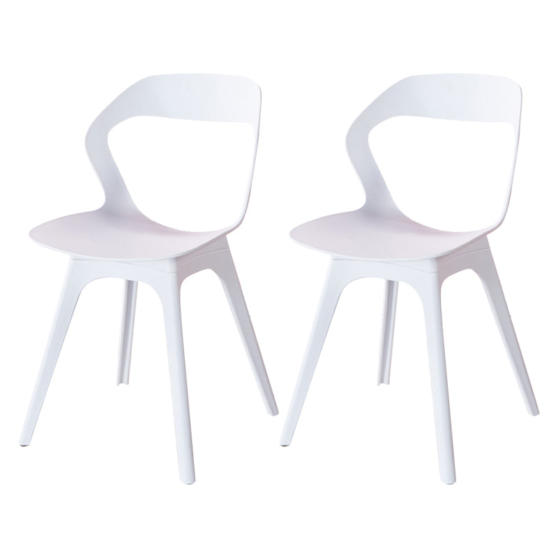 Contemporary Style Open Back Plastic 4 Legs Dining Side Chair for Home Use