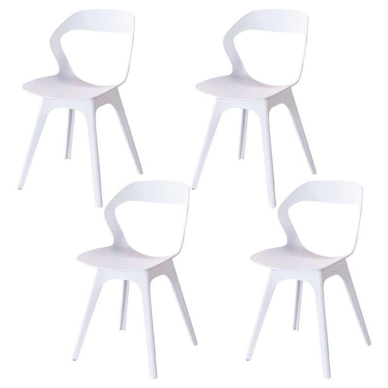 Contemporary Style Open Back Plastic 4 Legs Dining Side Chair for Home Use