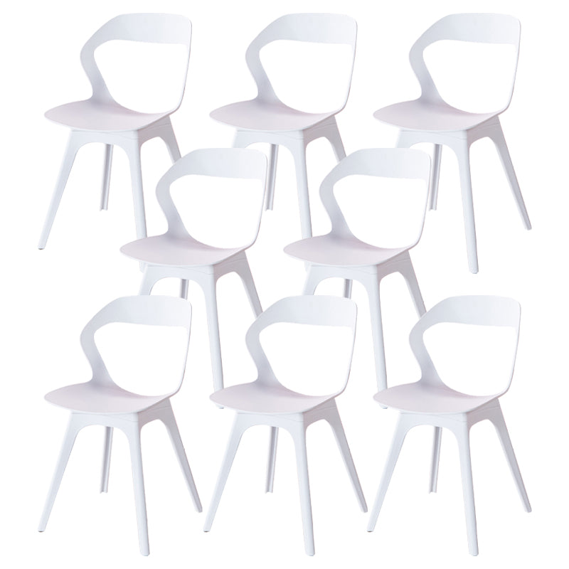 Contemporary Style Open Back Plastic 4 Legs Dining Side Chair for Home Use