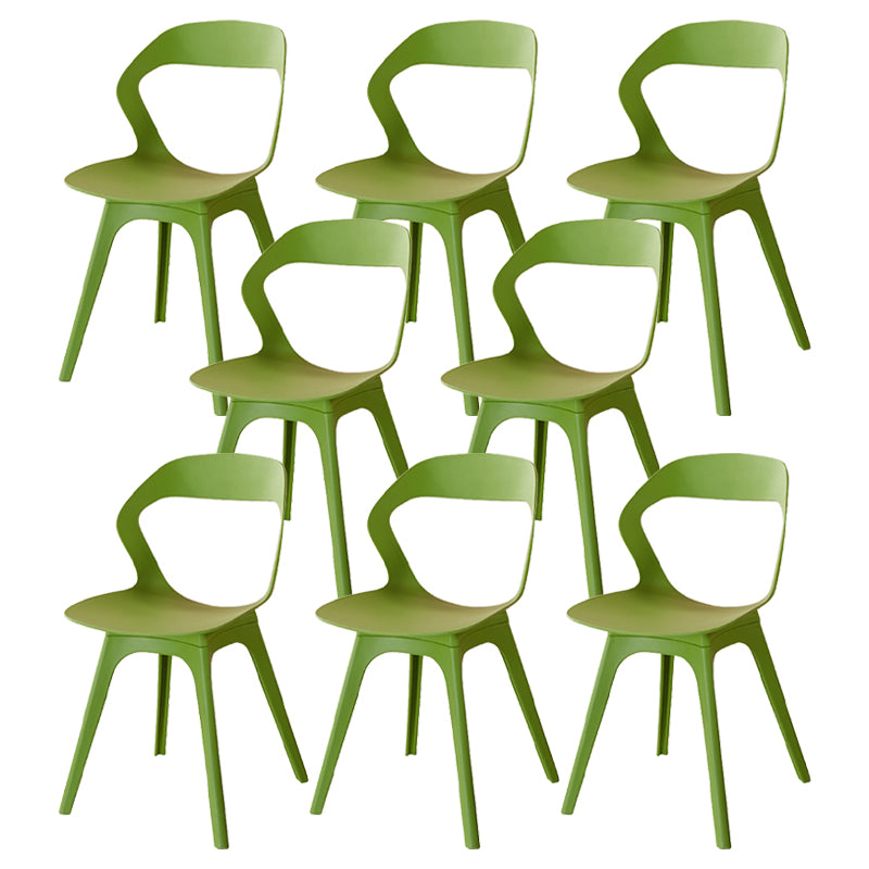 Contemporary Style Open Back Plastic 4 Legs Dining Side Chair for Home Use