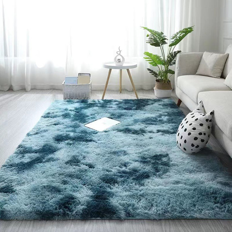 Polyster Minimalist Ombre Print Rectangle Living Room Shag Indoor Rug