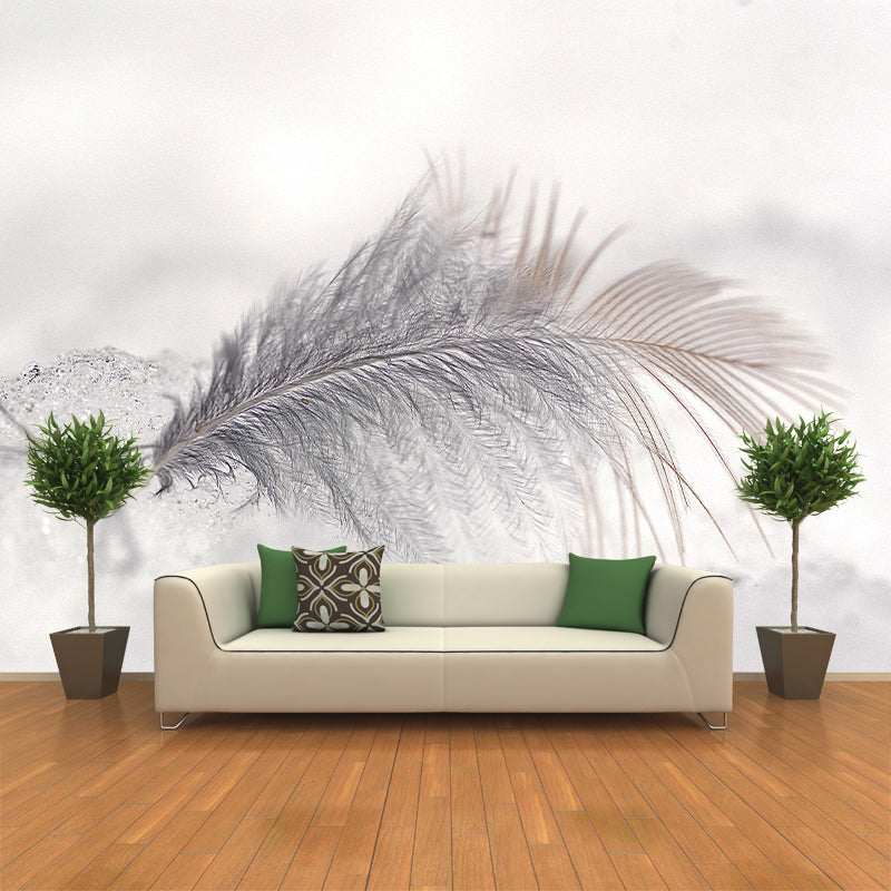 Decorative Wall Mural Photography Feather Living Room Modern Mildew Resistant