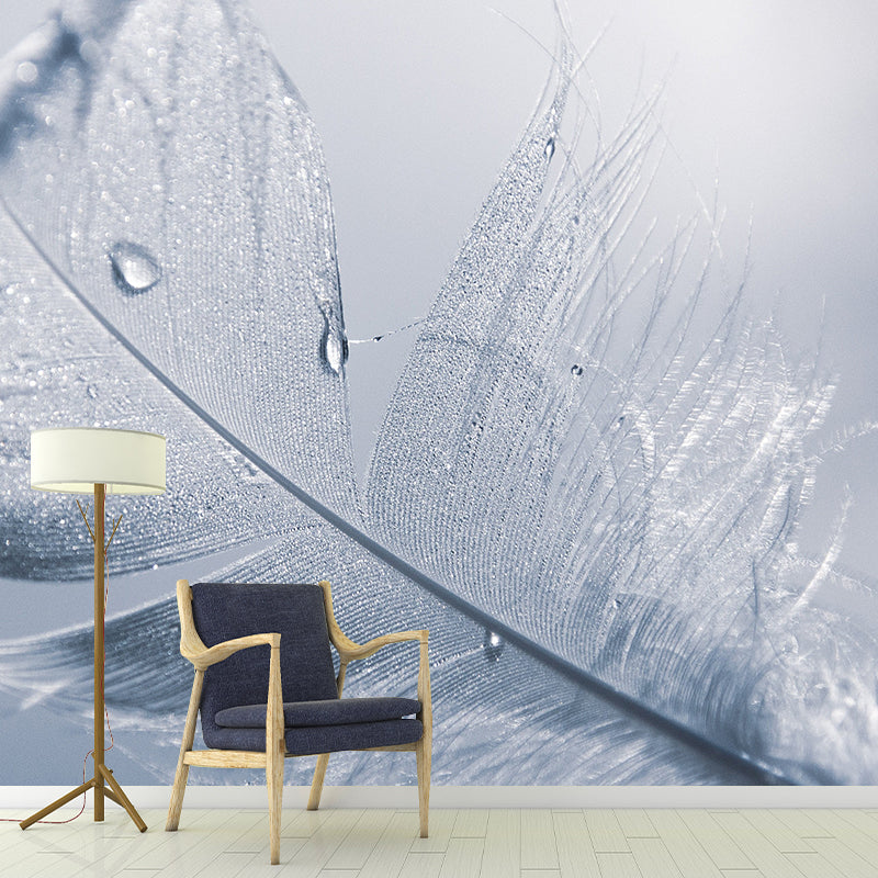 Decorative Wall Mural Photography Feather Living Room Modern Mildew Resistant