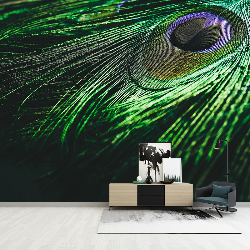 Contemporary Feather Print Stain Resistant Photography Indoor Wallpaper Decorative