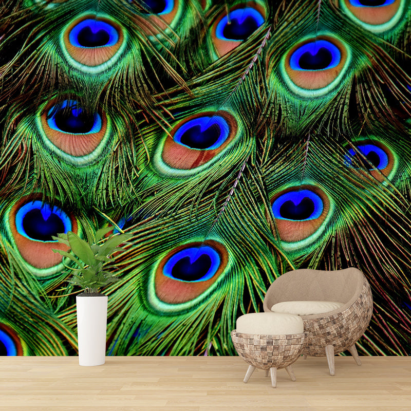 Contemporary Feather Print Stain Resistant Photography Indoor Wallpaper Decorative