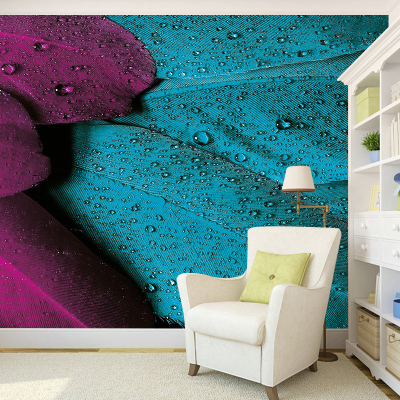 Photography Decorative Wall Mural Feather Pattern Non-Pasted Mildew Resistant