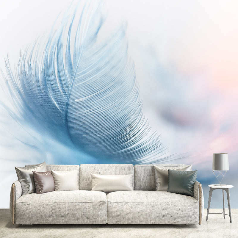 Photography Decorative Wall Mural Feather Pattern Non-Pasted Mildew Resistant