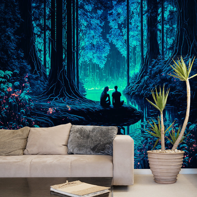 Magic Forest Pattern Wall Mural Moisture Resistant for Living Room Decoration