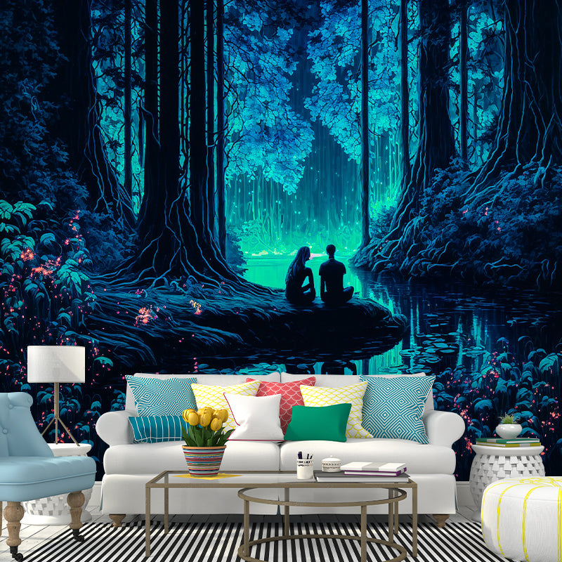 Magic Forest Pattern Wall Mural Moisture Resistant for Living Room Decoration