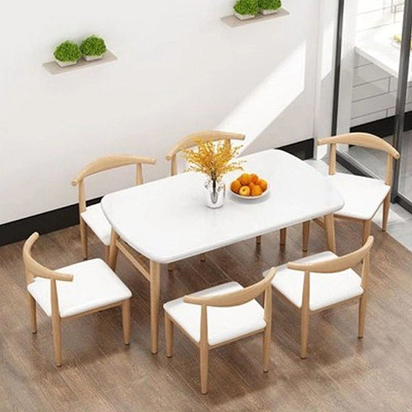 Contemporary Rectangular Dining Table with Legs for 2-4 People