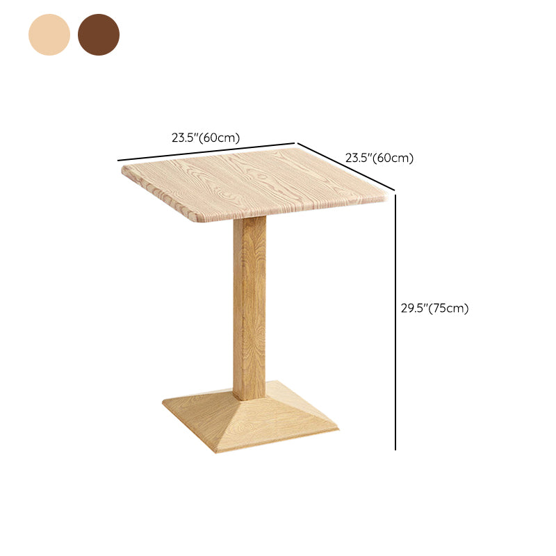 Contemporary Round and Wooden Square Dining Table for 2 People