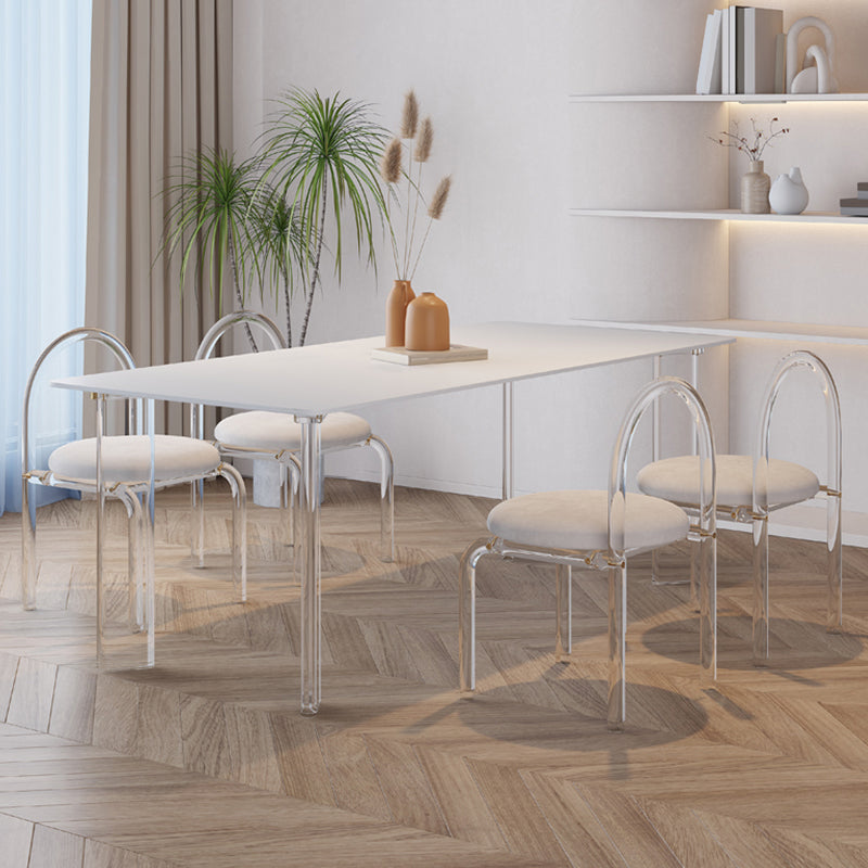 1/4/5/6/7 Piece Dining Room Chair and Table Set in White for Home