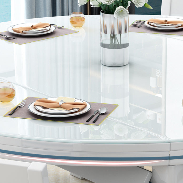1/5/7 Piece Dining Room Table and Chair Set in White, Contemporary