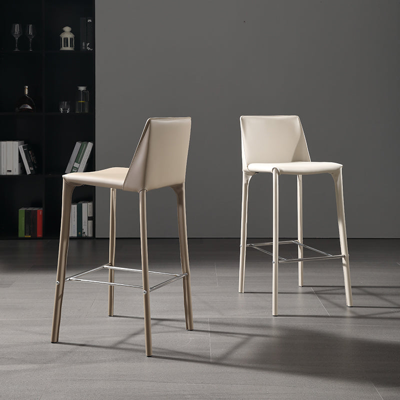Contemporary 39" Height Backrest Counter High Stool with Leather Cushion