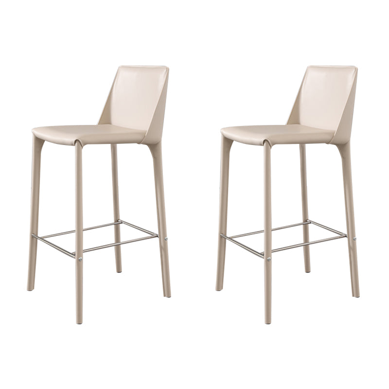 Contemporary 39" Height Backrest Counter High Stool with Leather Cushion