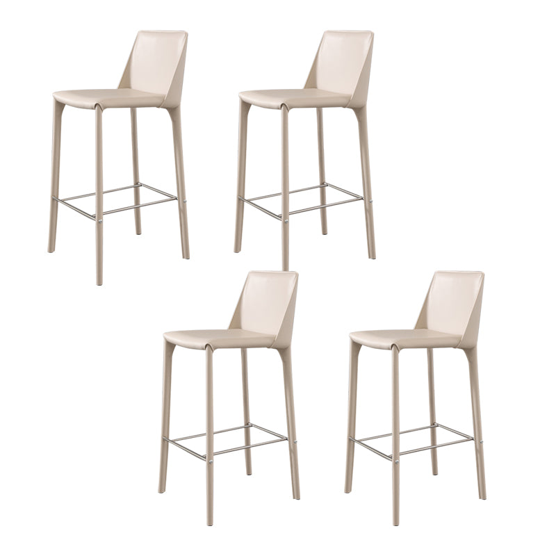 Contemporary 39" Height Backrest Counter High Stool with Leather Cushion