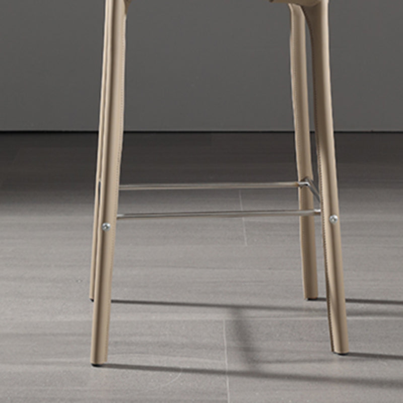 Contemporary 39" Height Backrest Counter High Stool with Leather Cushion