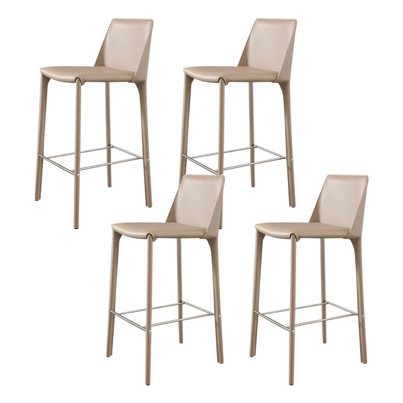 Contemporary 39" Height Backrest Counter High Stool with Leather Cushion