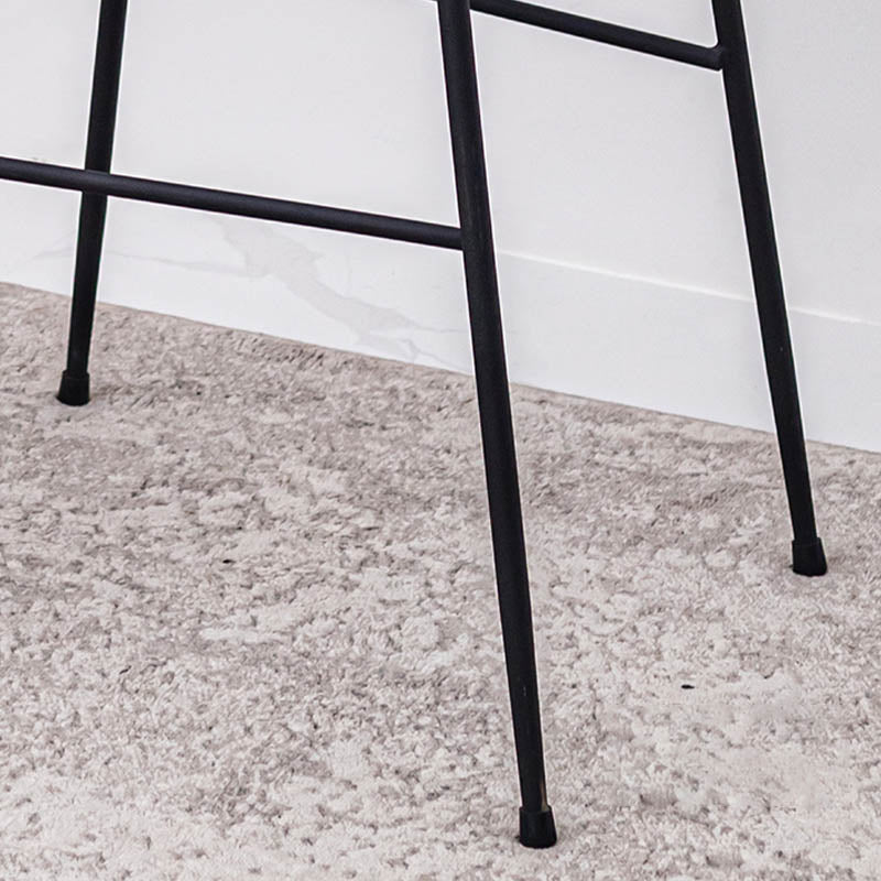 Industrial Upholstered Indoor Low Back Bar Stool with Metal Base