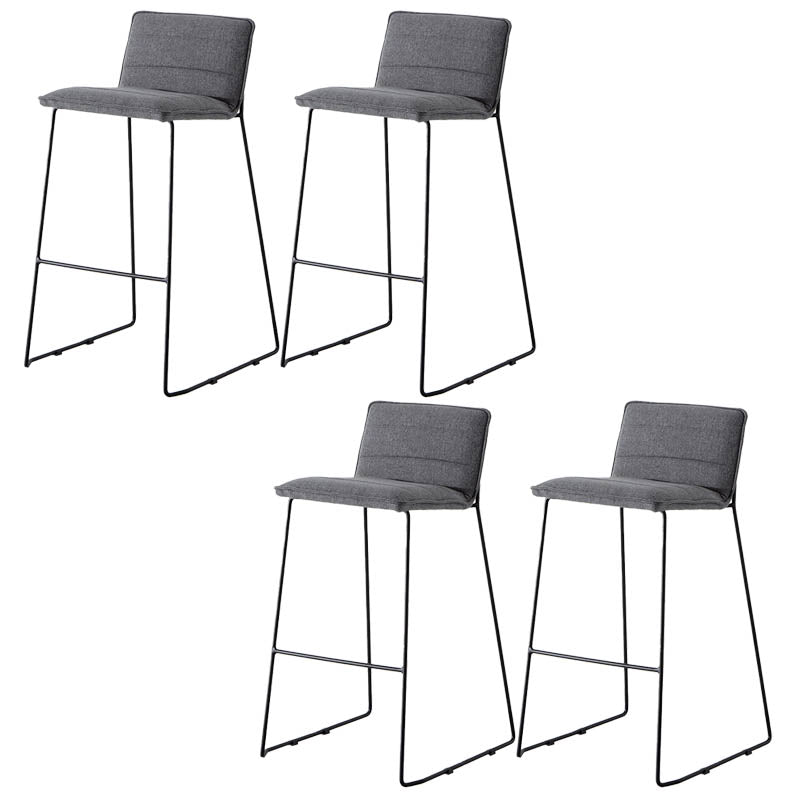 Modern Style Backrest Counter Stool with Cushion and Metal Base