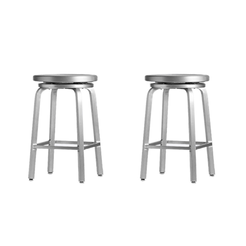 Contemporary Backless Metal Counter Stool with 4 Legs for Dining Room