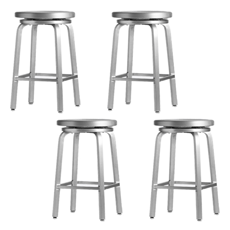 Contemporary Backless Metal Counter Stool with 4 Legs for Dining Room