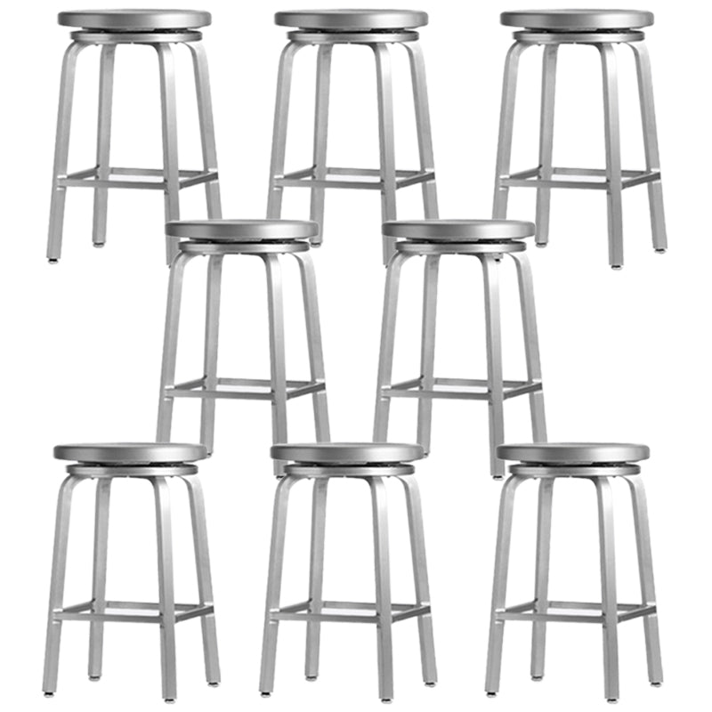 Contemporary Backless Metal Counter Stool with 4 Legs for Dining Room