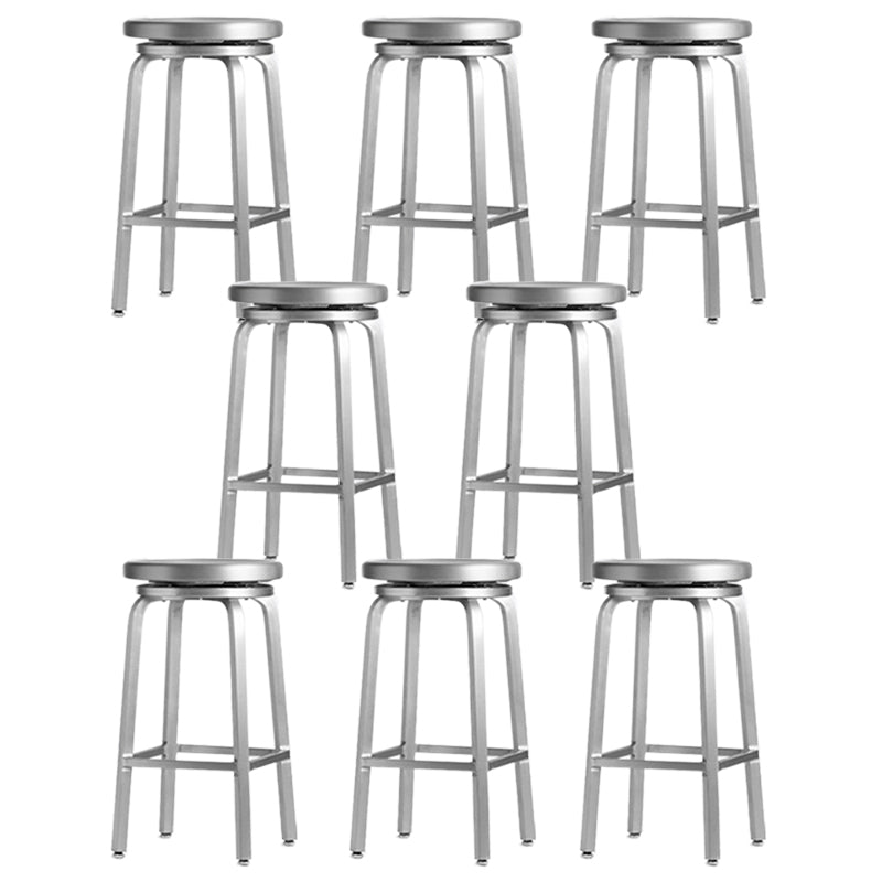 Contemporary Backless Metal Counter Stool with 4 Legs for Dining Room