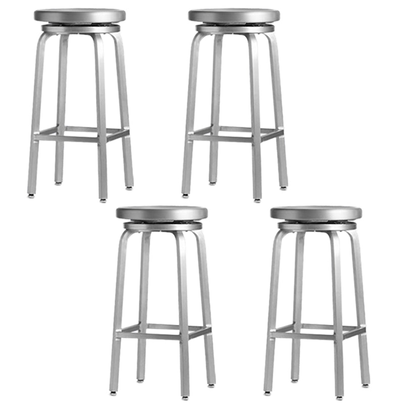 Contemporary Backless Metal Counter Stool with 4 Legs for Dining Room