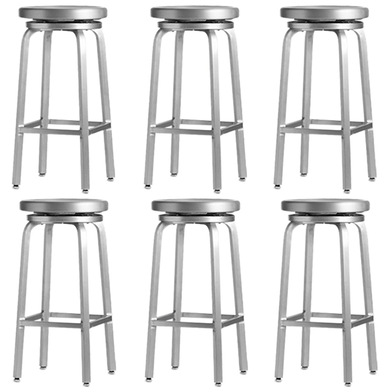 Contemporary Backless Metal Counter Stool with 4 Legs for Dining Room